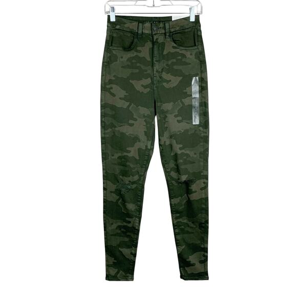 American Eagle Outfitters Denim - New American Eagle Jeans Curvy Super Hi Rise Jeggings Green Camo Women's 6